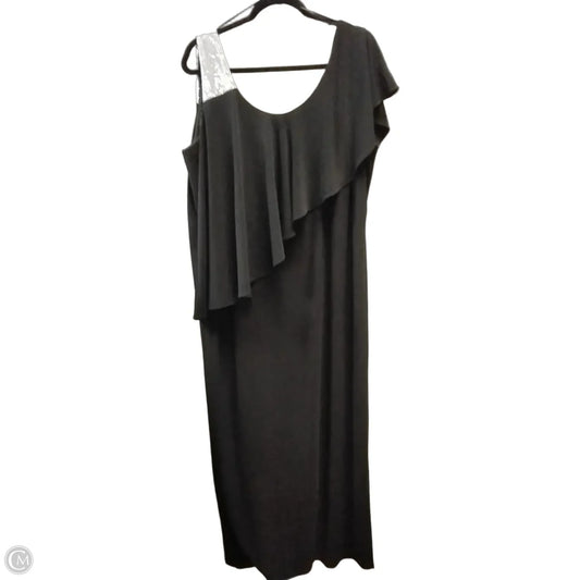 Dress Party Long By Dressbarn In Black & Silver, Size: 16
