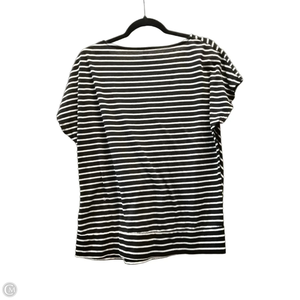 Top Short Sleeve Basic By Maurices In Black & White, Size: Xl