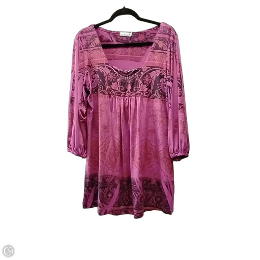 Blouse Long Sleeve By Unity In Purple, Size: 1x
