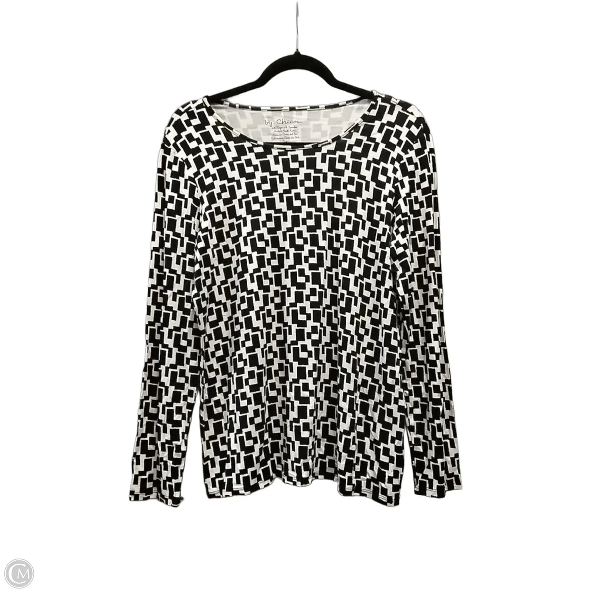 Top Long Sleeve By Chicos In Geometric Pattern, Size: S