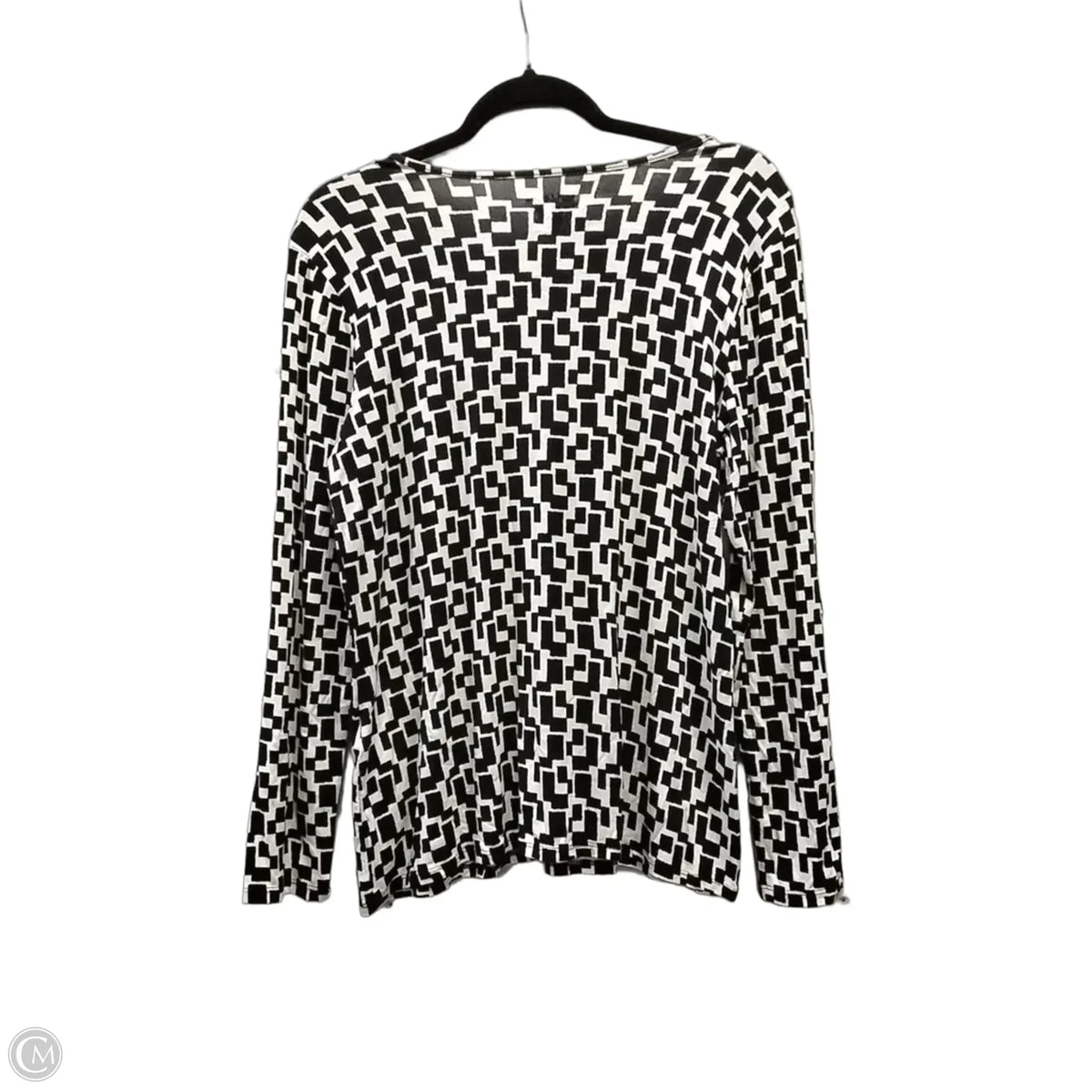 Top Long Sleeve By Chicos In Geometric Pattern, Size: S