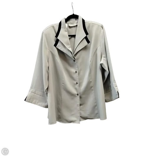Blouse Long Sleeve By Clothes Mentor In Black & Grey, Size: 2x