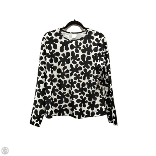 Blouse Long Sleeve By Clothes Mentor In Black & White, Size: Xl