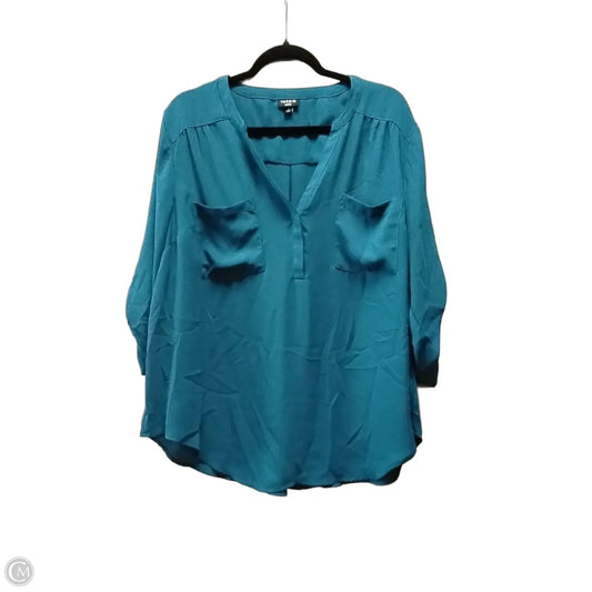 Blouse Long Sleeve By Torrid In Teal, Size: 2x