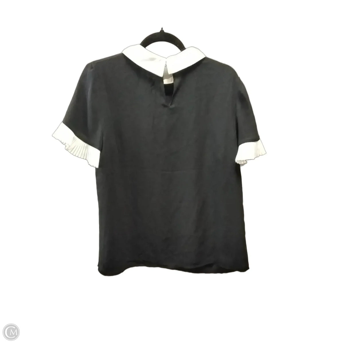Blouse Short Sleeve By Cece In Black & Cream, Size: M