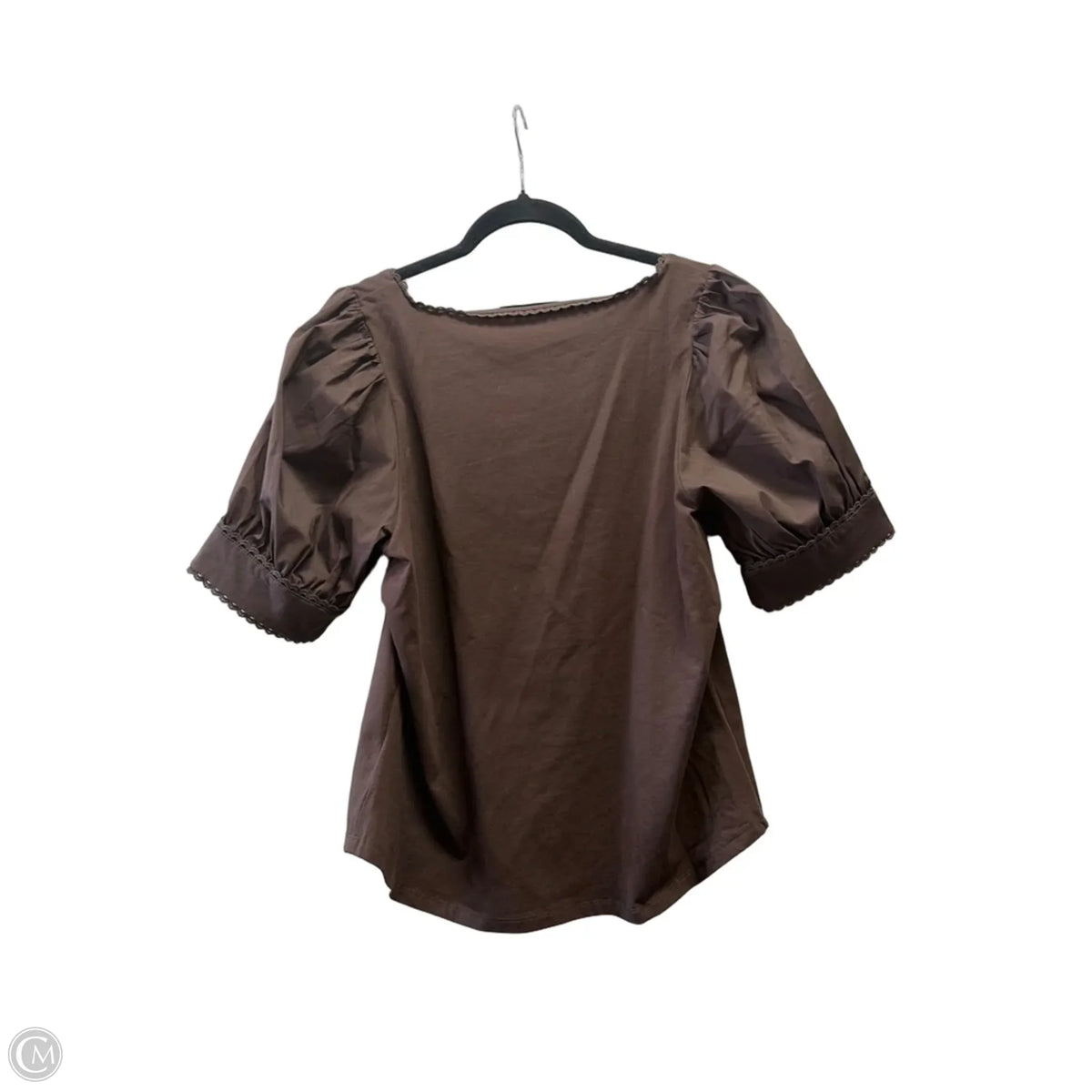 Blouse Short Sleeve By Bailey 44 In Brown, Size: L