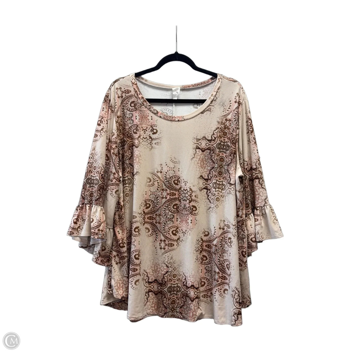 Top Long Sleeve By Clothes Mentor In Geometric Pattern, Size: 2x