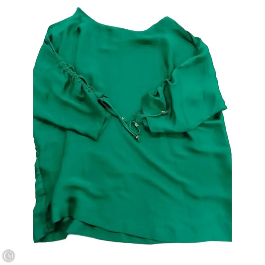 Blouse Short Sleeve By Michael By Michael Kors In Green, Size: Large
