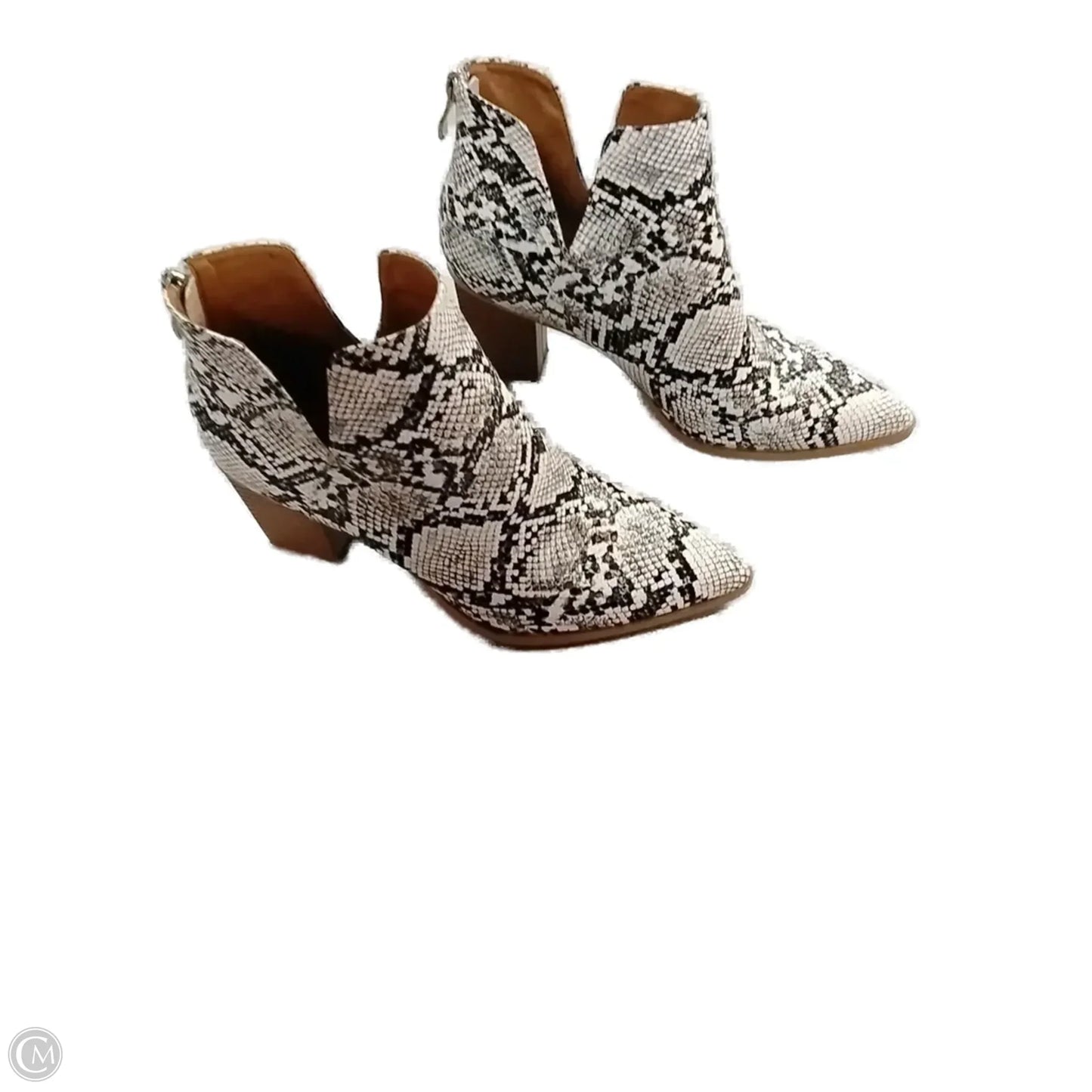 Boots Ankle Heels By Clothes Mentor In Snakeskin Print, Size: 9