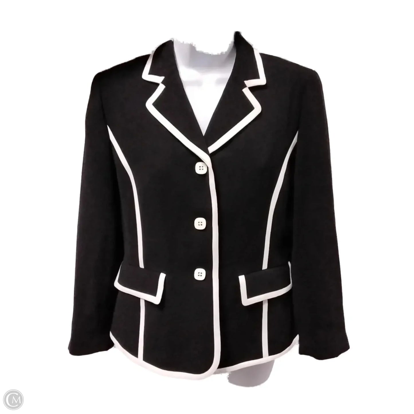 Blazer By Le Suit In Black & White, Size: 6p