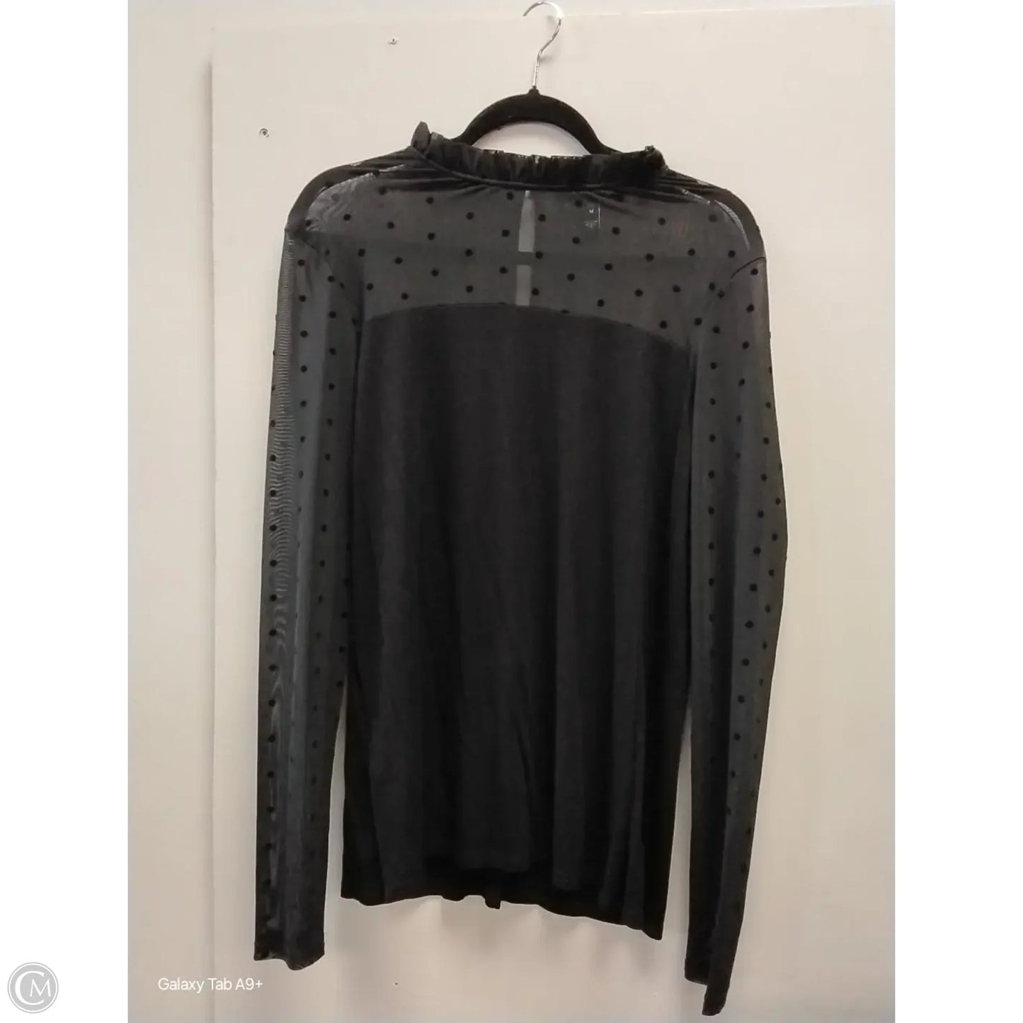 Blouse Long Sleeve By Long Tall Sally In Black, Size: M