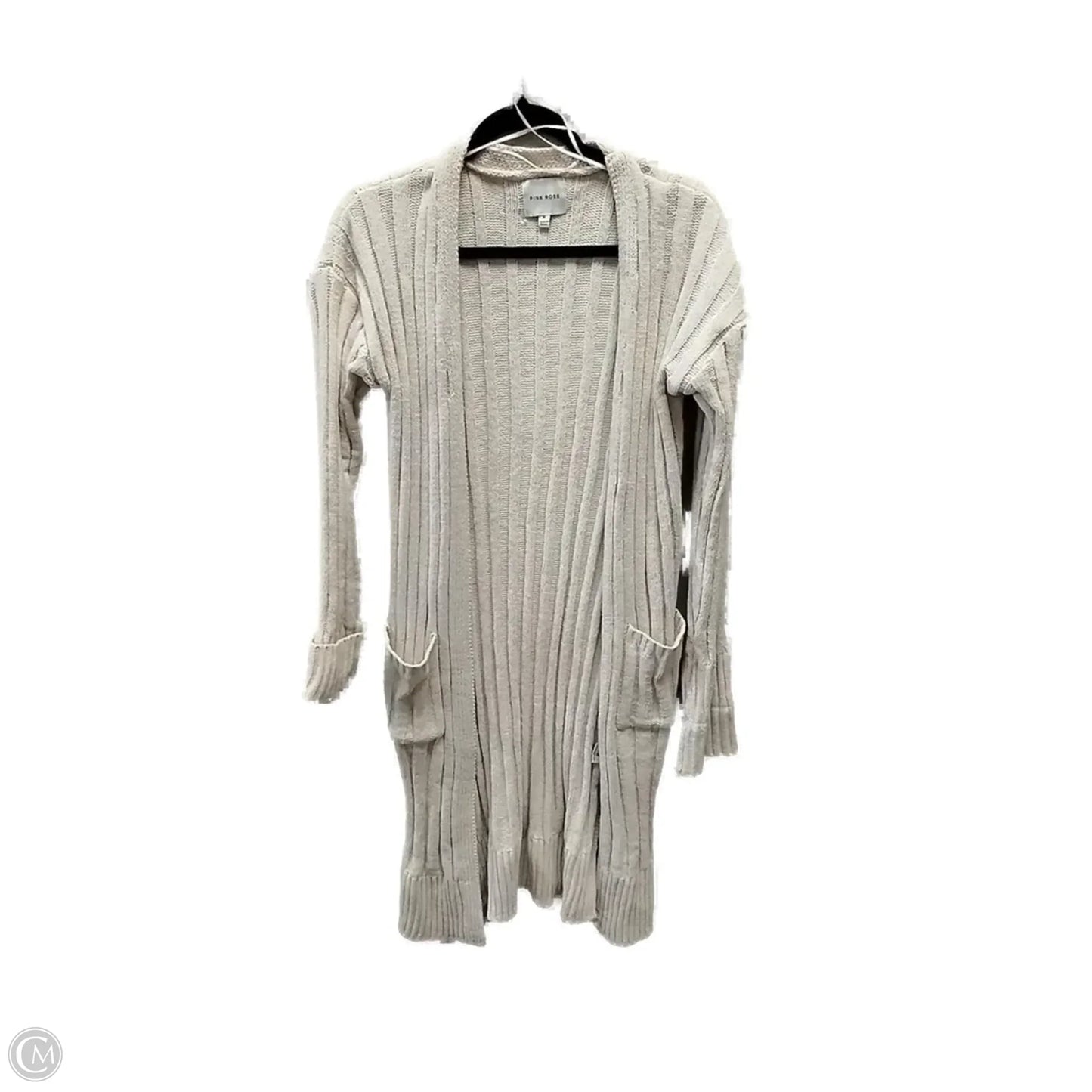 Sweater Cardigan By Pink Rose In Beige, Size: M