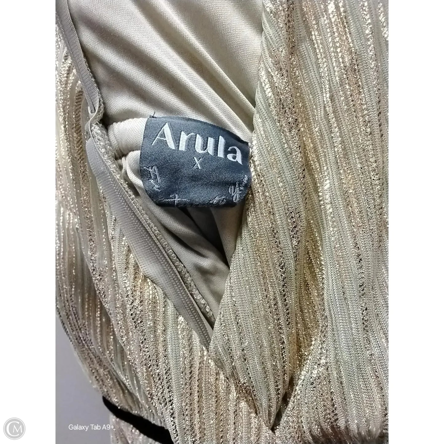 Dress Party Midi By Arula In Gold, Size: Xl