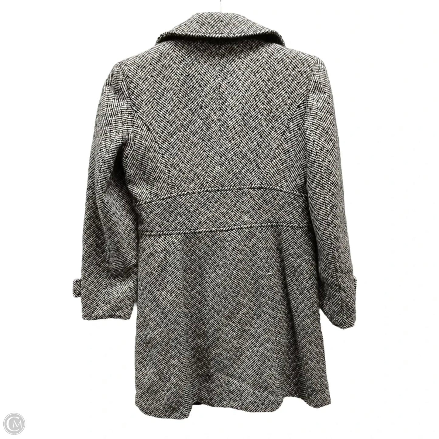 Coat Peacoat By Clothes Mentor In Black & White, Size: M