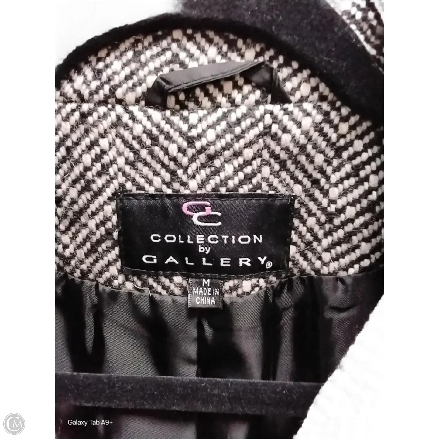 Coat Peacoat By Clothes Mentor In Black & White, Size: M