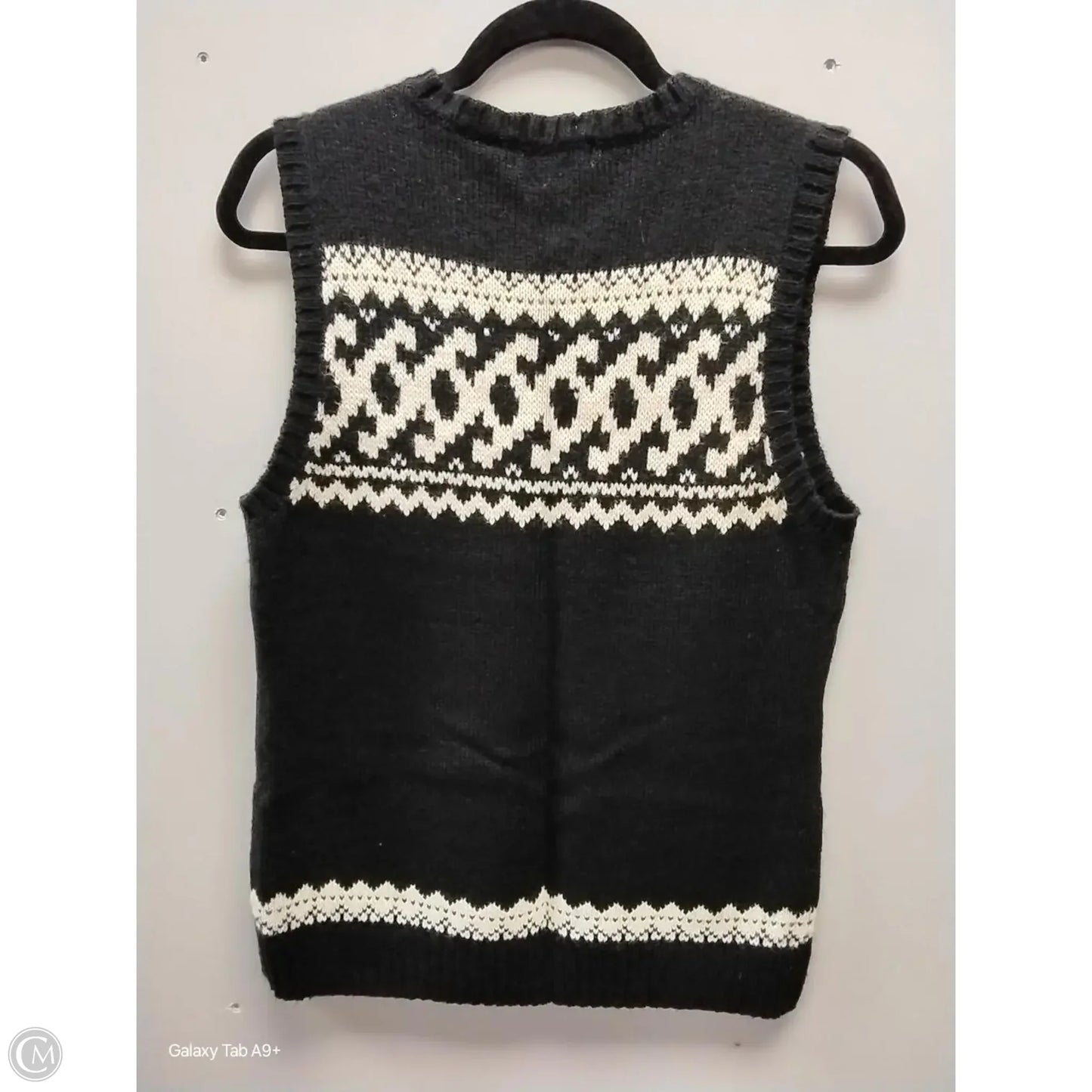 Vest Sweater By New York And Co In Black & Cream, Size: M