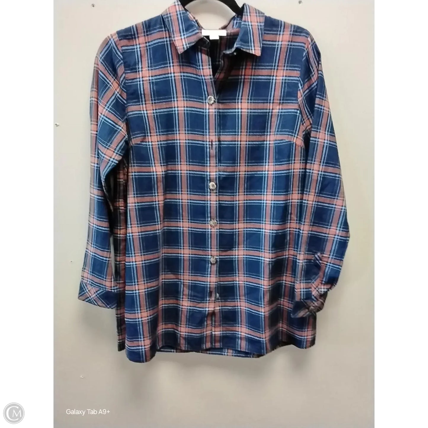 Blouse Long Sleeve By J. Jill In Checkered Pattern, Size: Xs