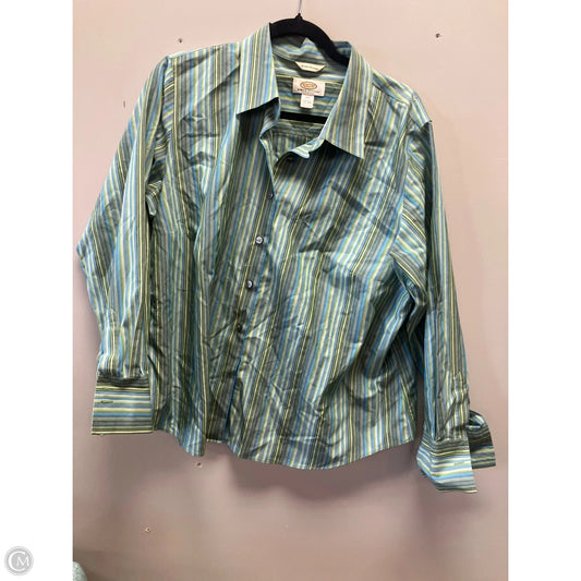 Blouse Long Sleeve By Talbots In Striped Pattern, Size: 18