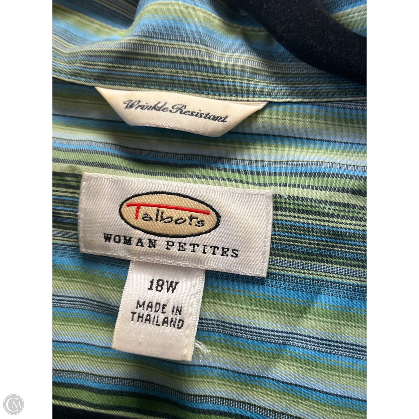 Blouse Long Sleeve By Talbots In Striped Pattern, Size: 18