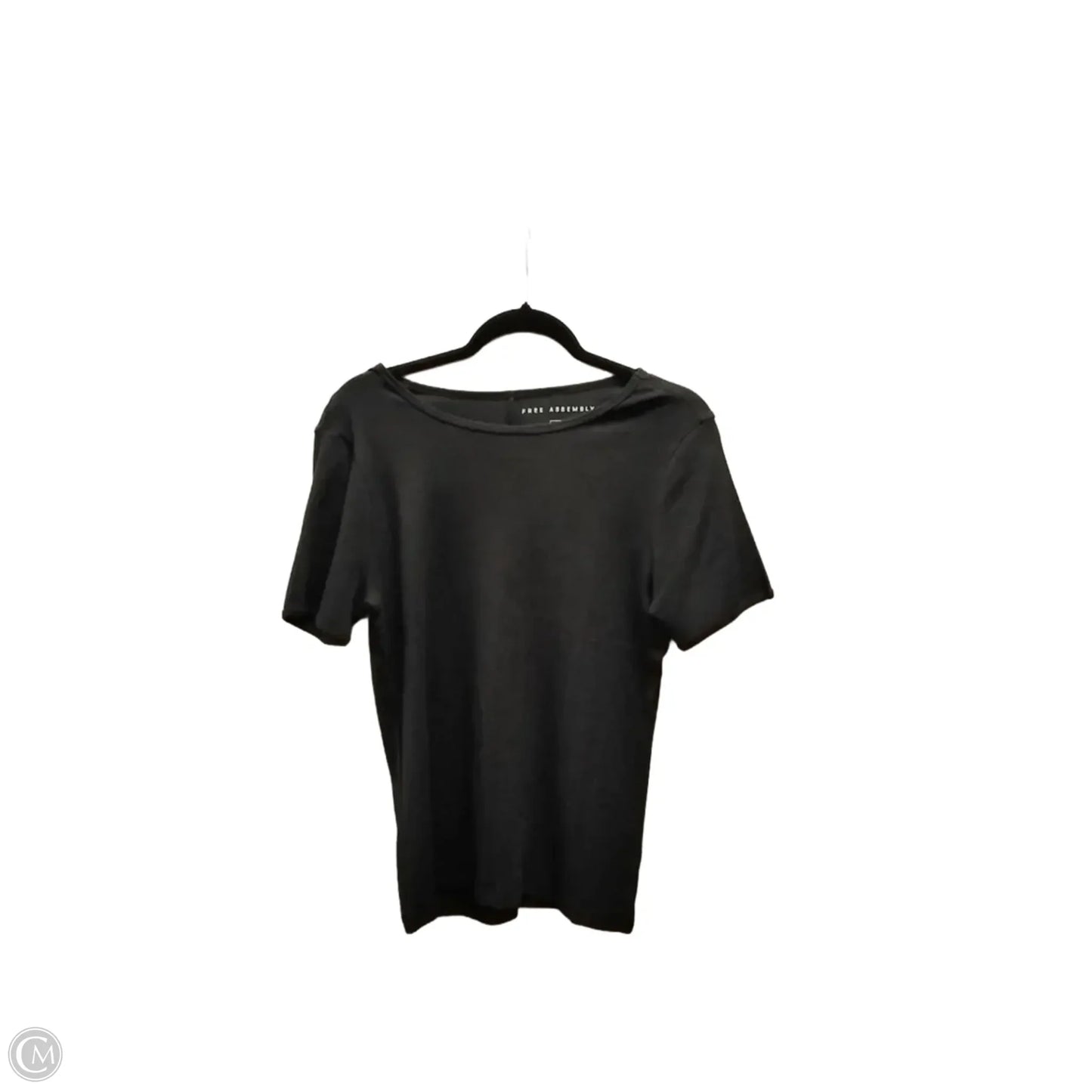 Top Short Sleeve Basic By Free Assembly In Black, Size: Xl
