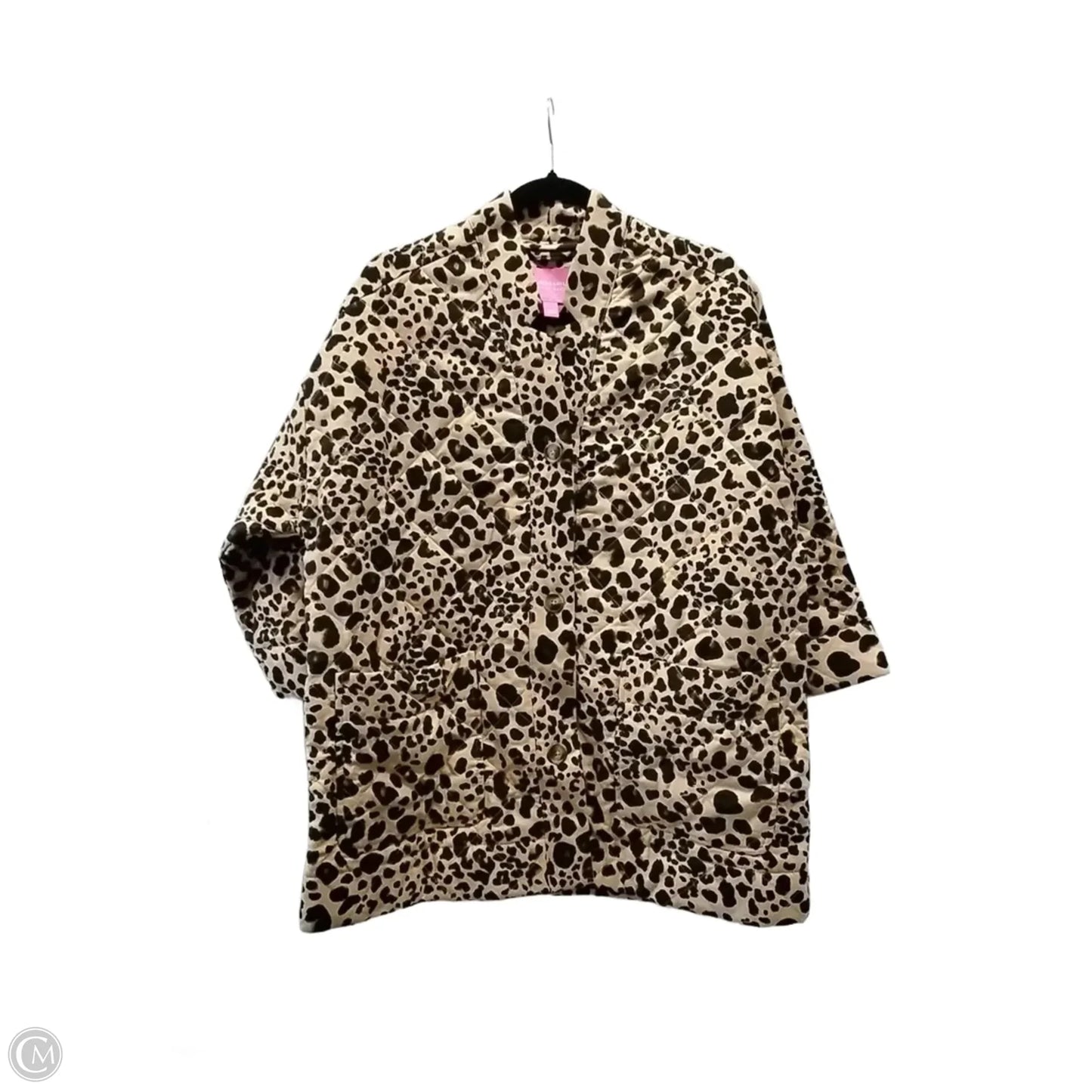 Jacket Puffer & Quilted By Isaac Mizrahi Live Qvc In Leopard Print, Size: S