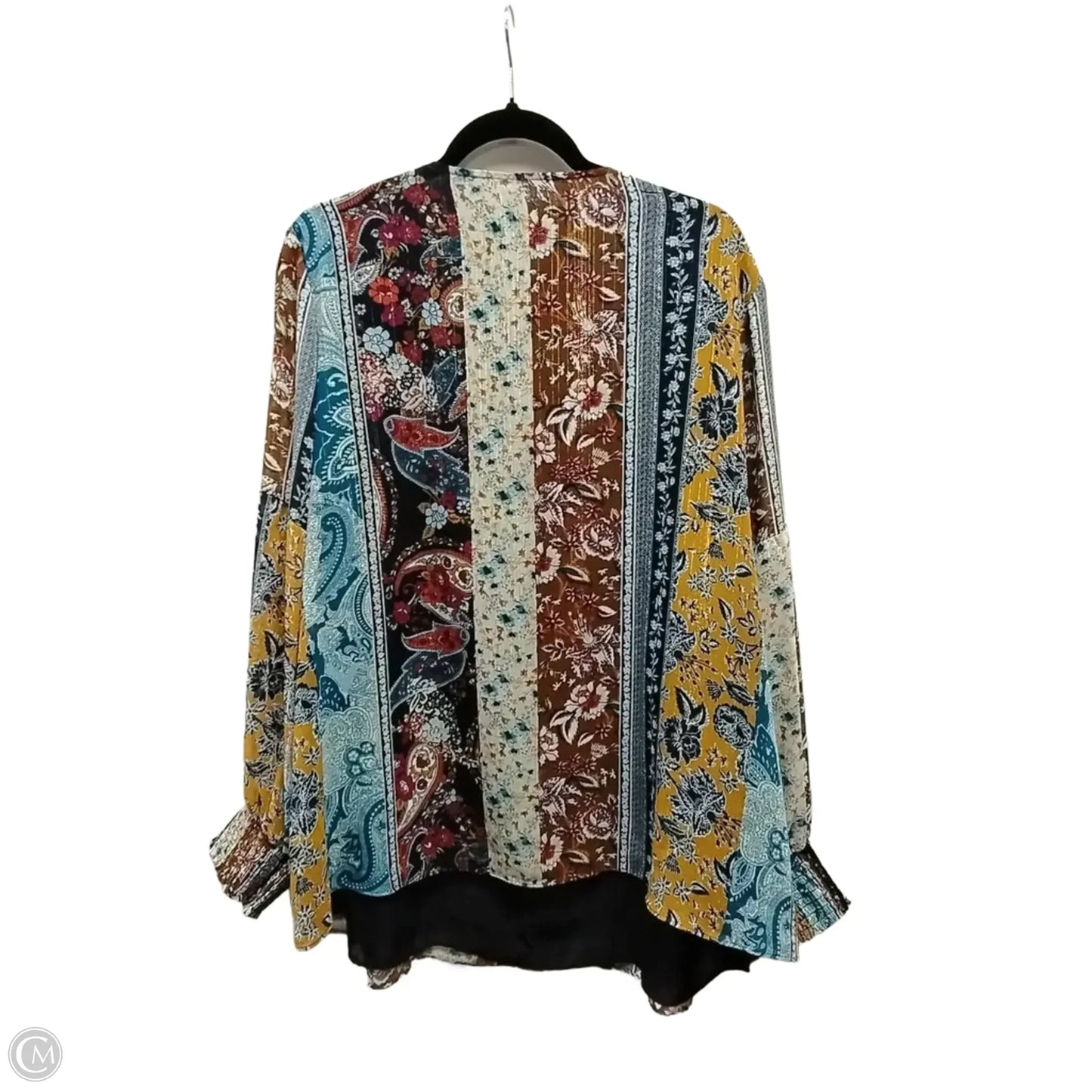 Blouse Long Sleeve By Clothes Mentor In Multi-colored, Size: 3x