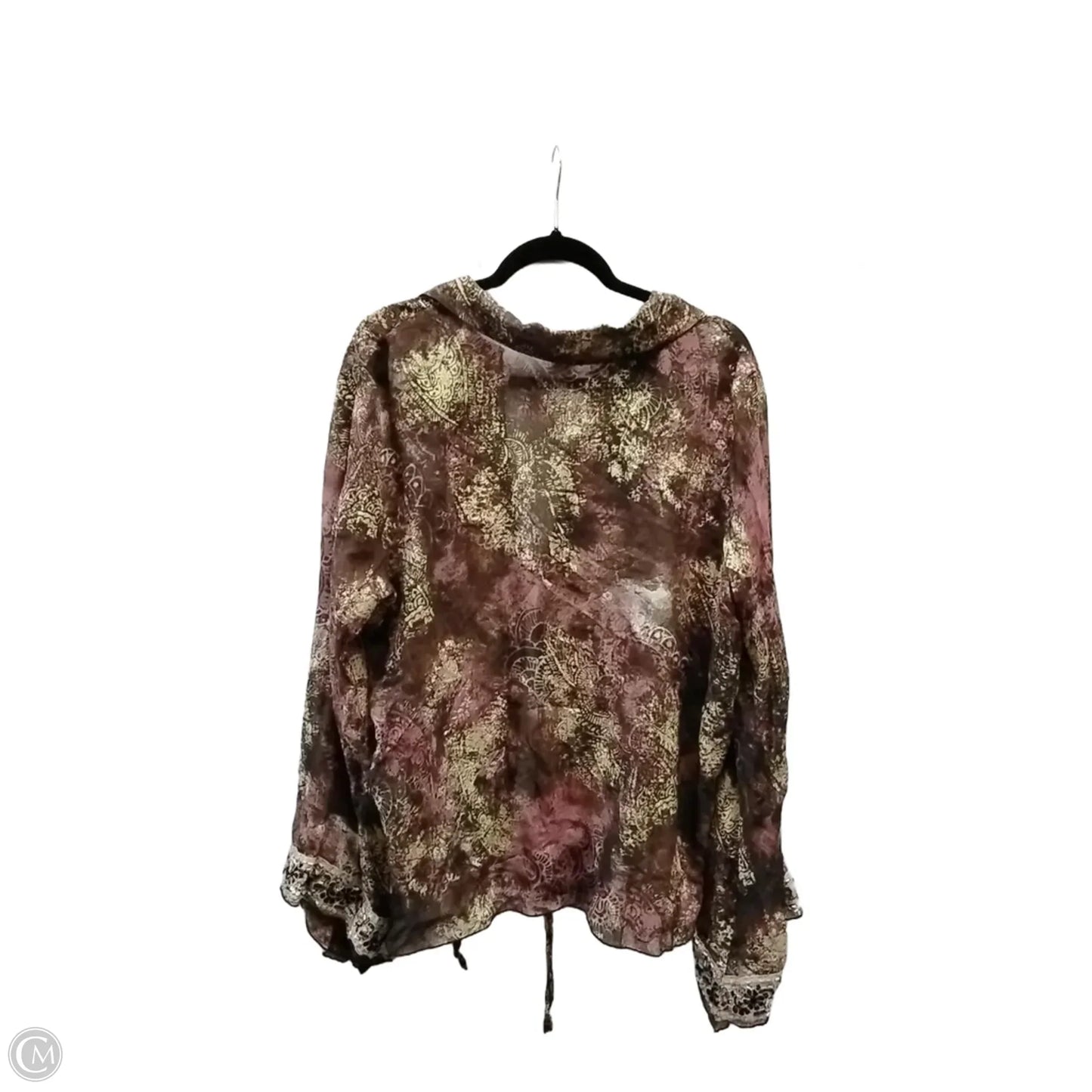 Blouse Long Sleeve By Clothes Mentor In Floral Print, Size: 1x