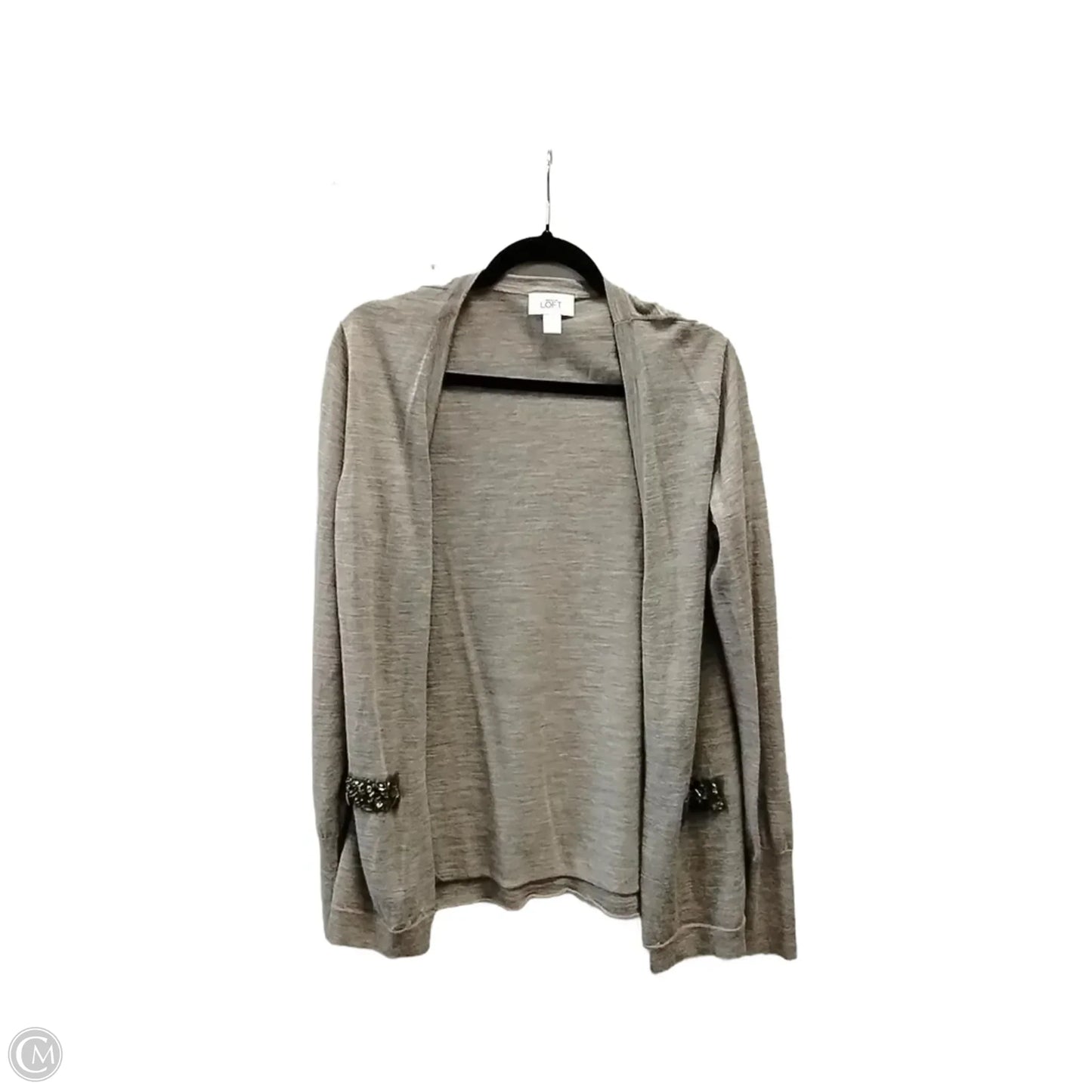Sweater Cardigan By Loft In Brown, Size: L