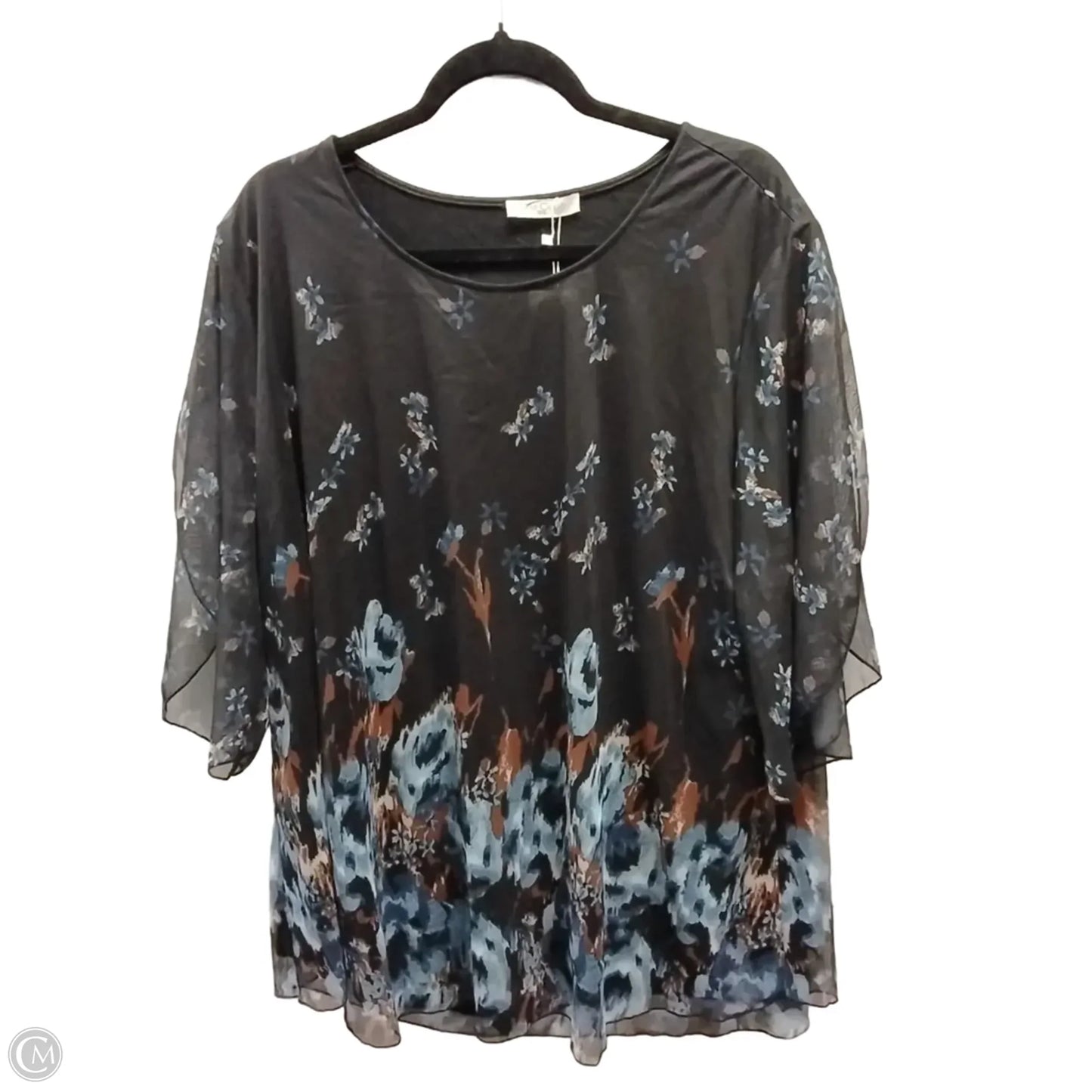 Blouse Short Sleeve By Clothes Mentor In Floral Print, Size: 3x