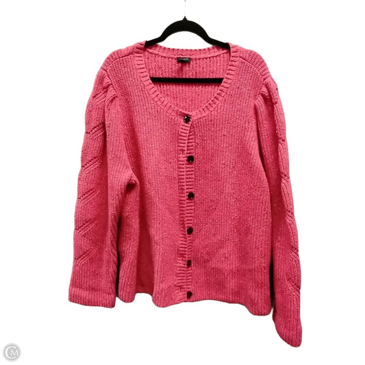 Sweater Cardigan By Talbots In Pink, Size: 3x