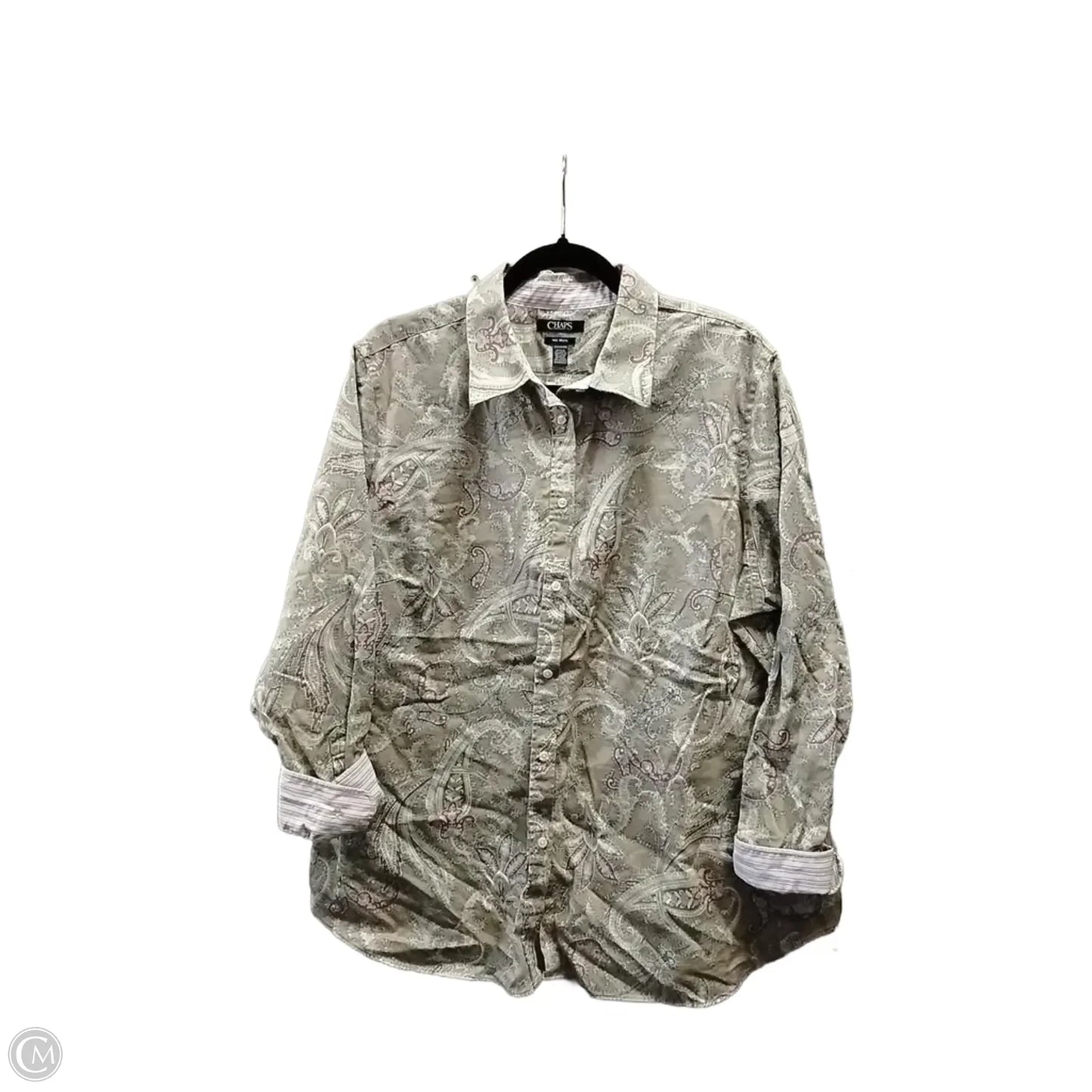 Top Long Sleeve By Chaps In Paisley Print, Size: 2x