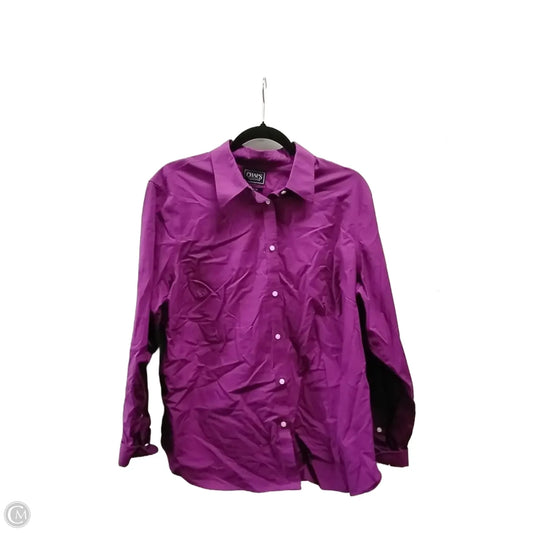 Top Long Sleeve By Chaps In Purple, Size: 1x