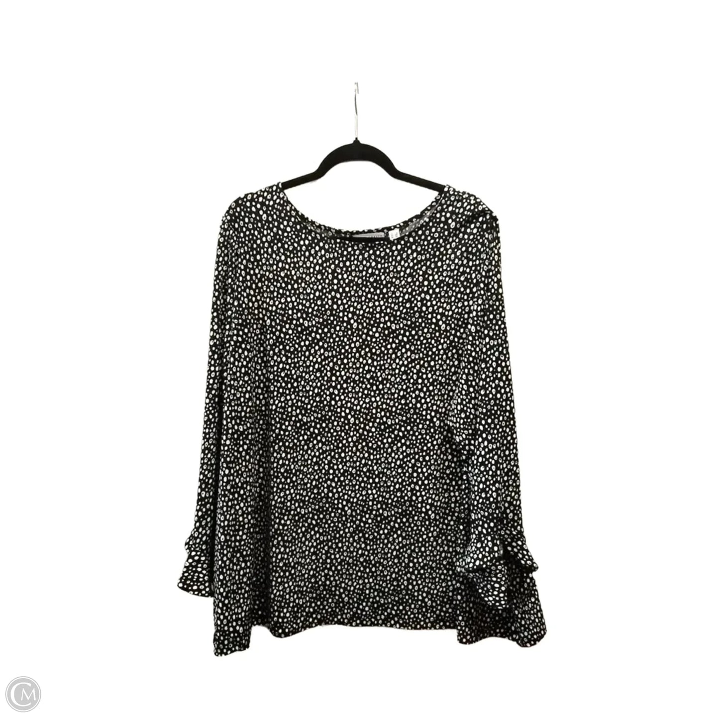 Top Long Sleeve By Susan Graver In Black & White, Size: 3x