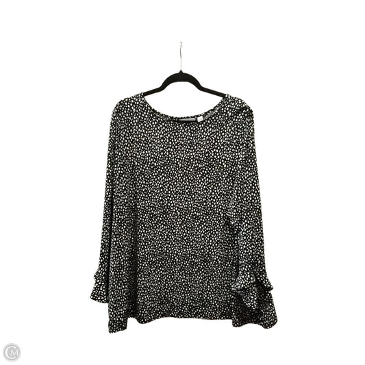 Top Long Sleeve By Susan Graver In Black & White, Size: 3x