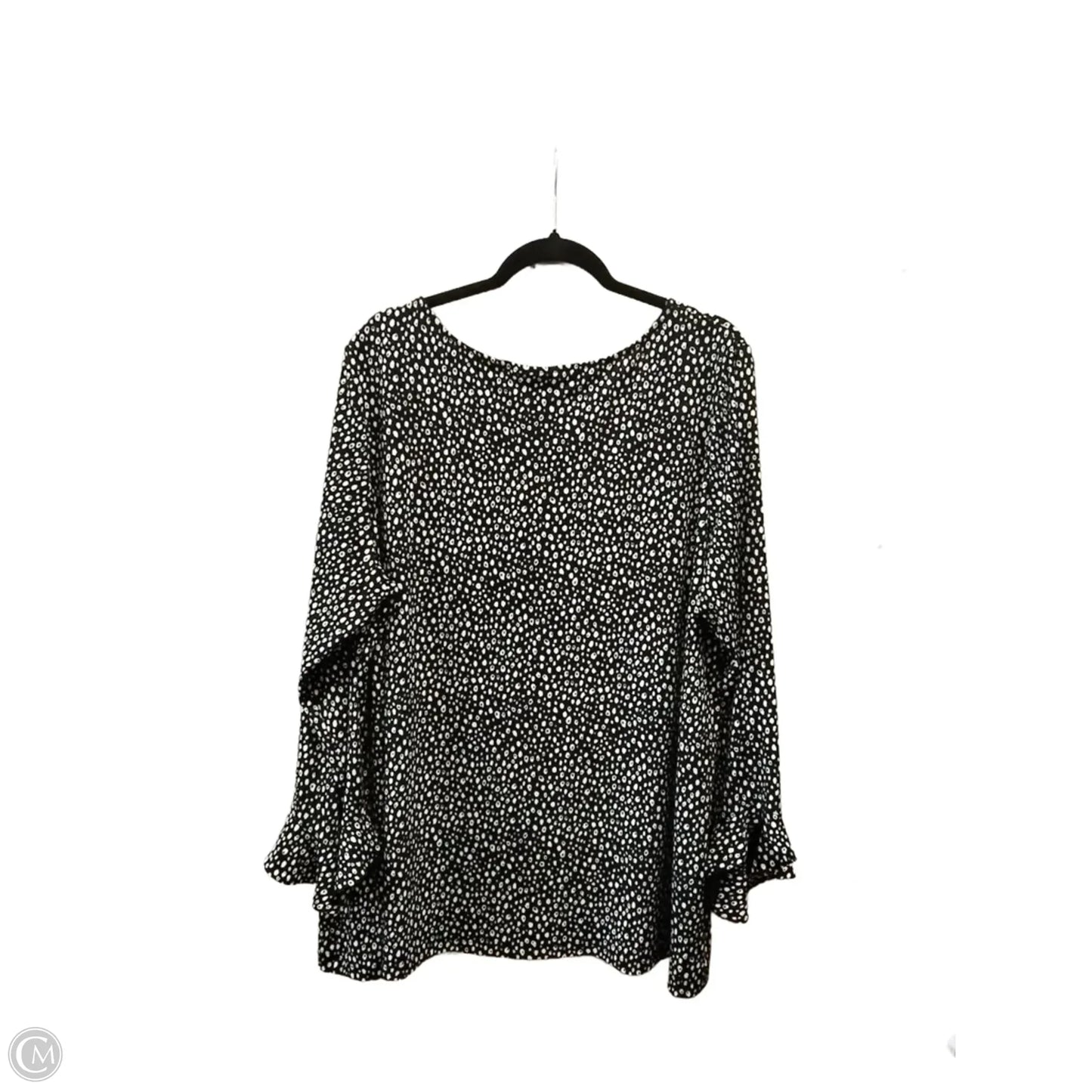 Top Long Sleeve By Susan Graver In Black & White, Size: 3x