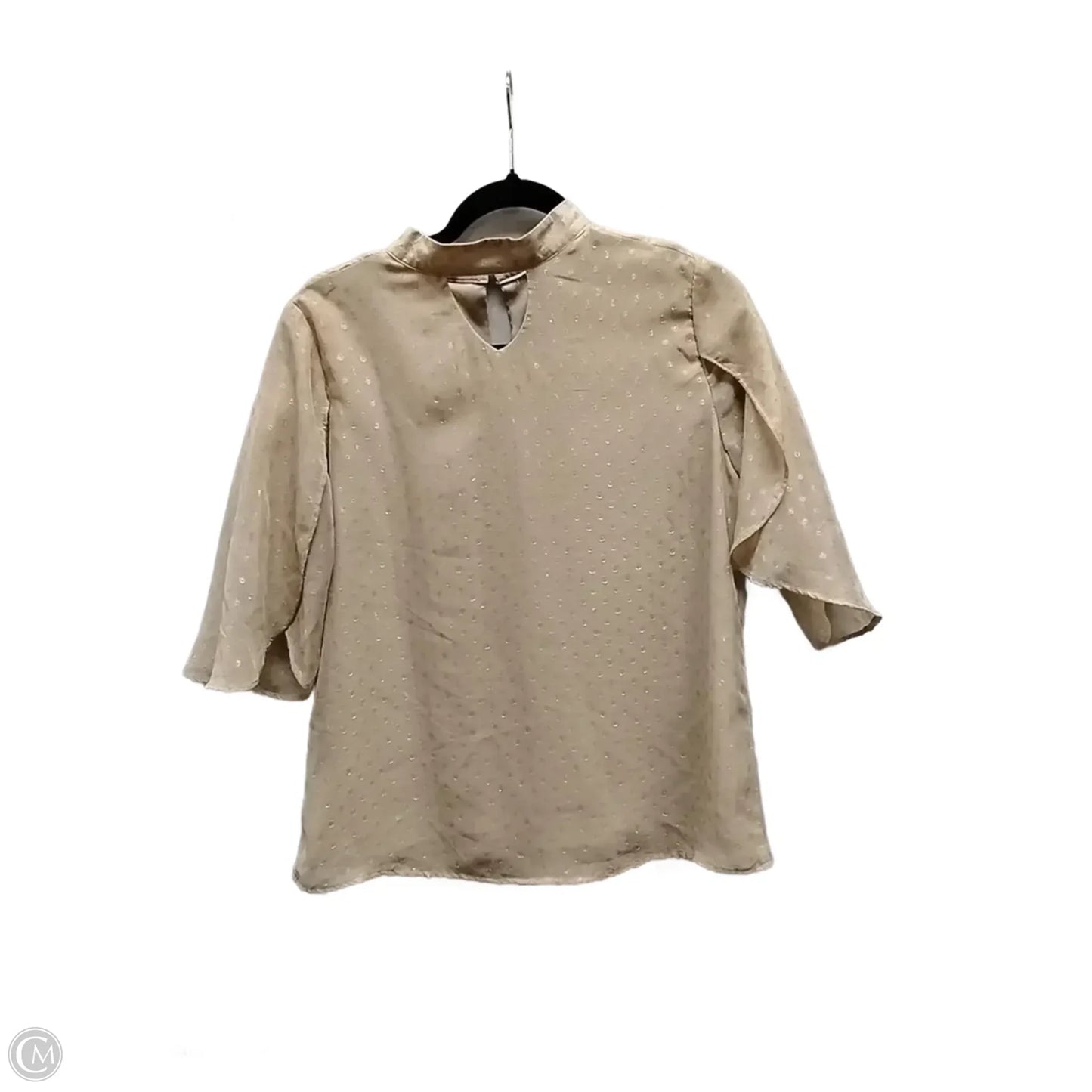 Blouse Short Sleeve By Christopher And Banks In Tan, Size: M