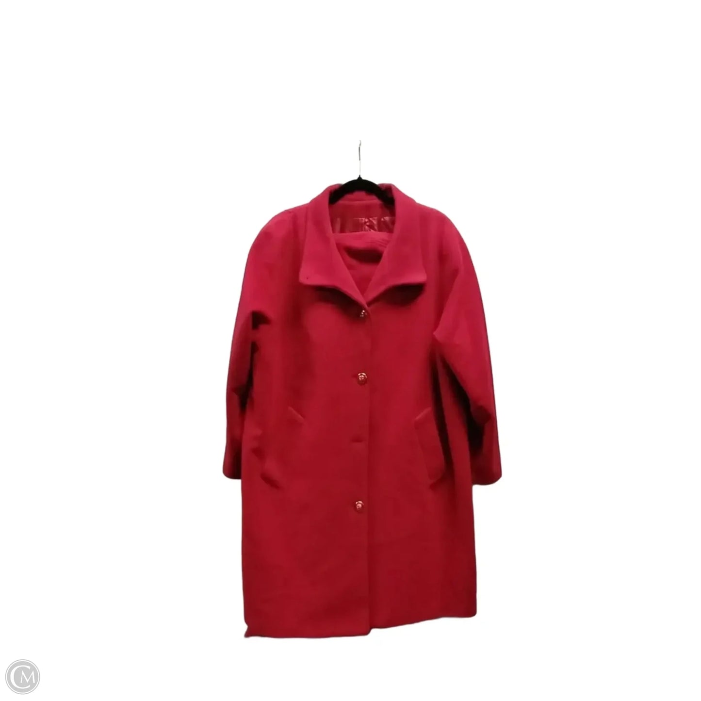 Coat Peacoat By Dennis Basso Qvc In Red, Size: 1x