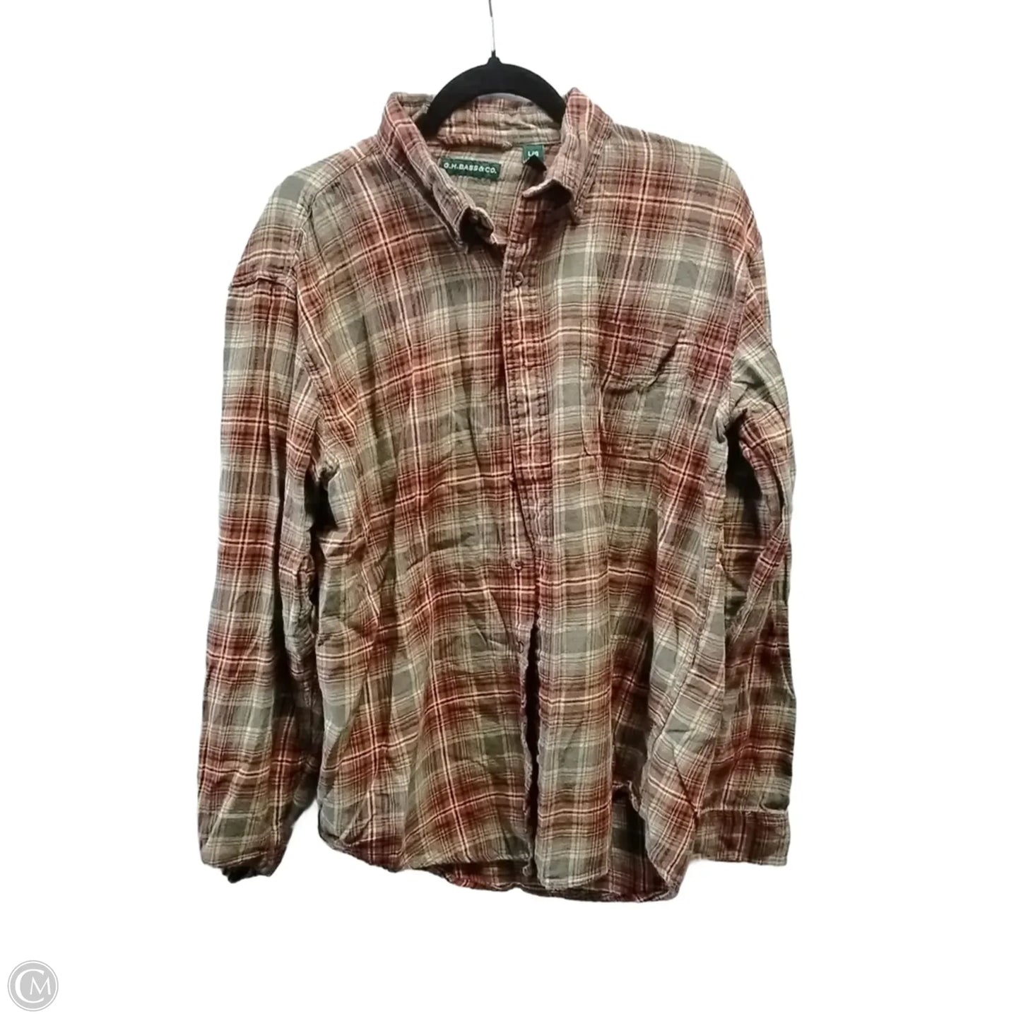 Top Long Sleeve By Clothes Mentor In Plaid Pattern, Size: L