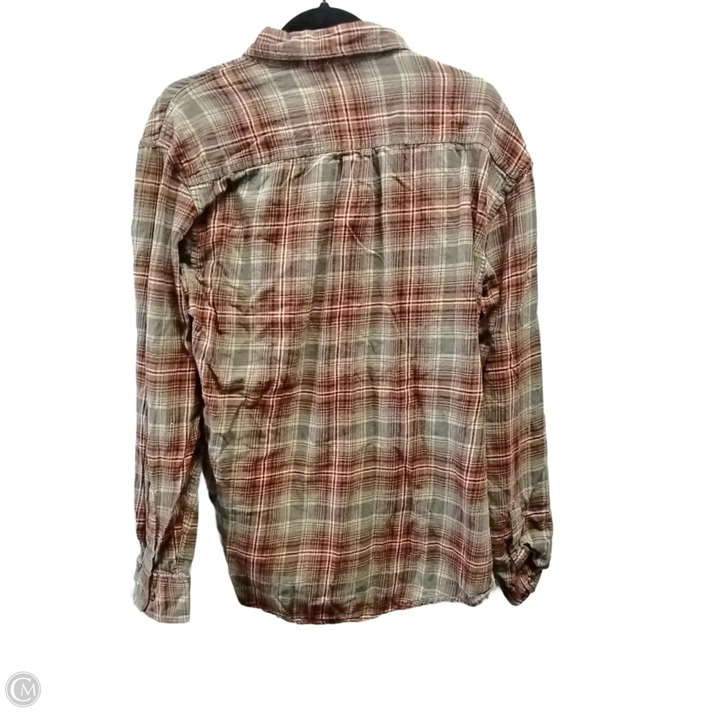 Top Long Sleeve By Clothes Mentor In Plaid Pattern, Size: L