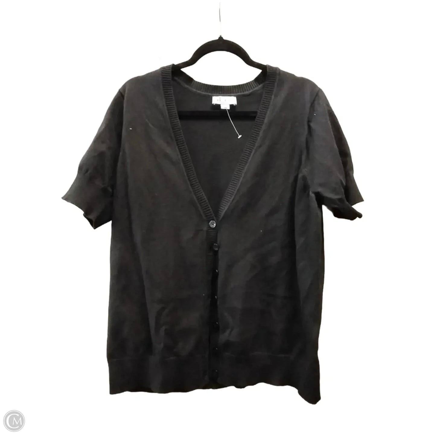 Sweater Short Sleeve By D&co. In Black, Size: Xl