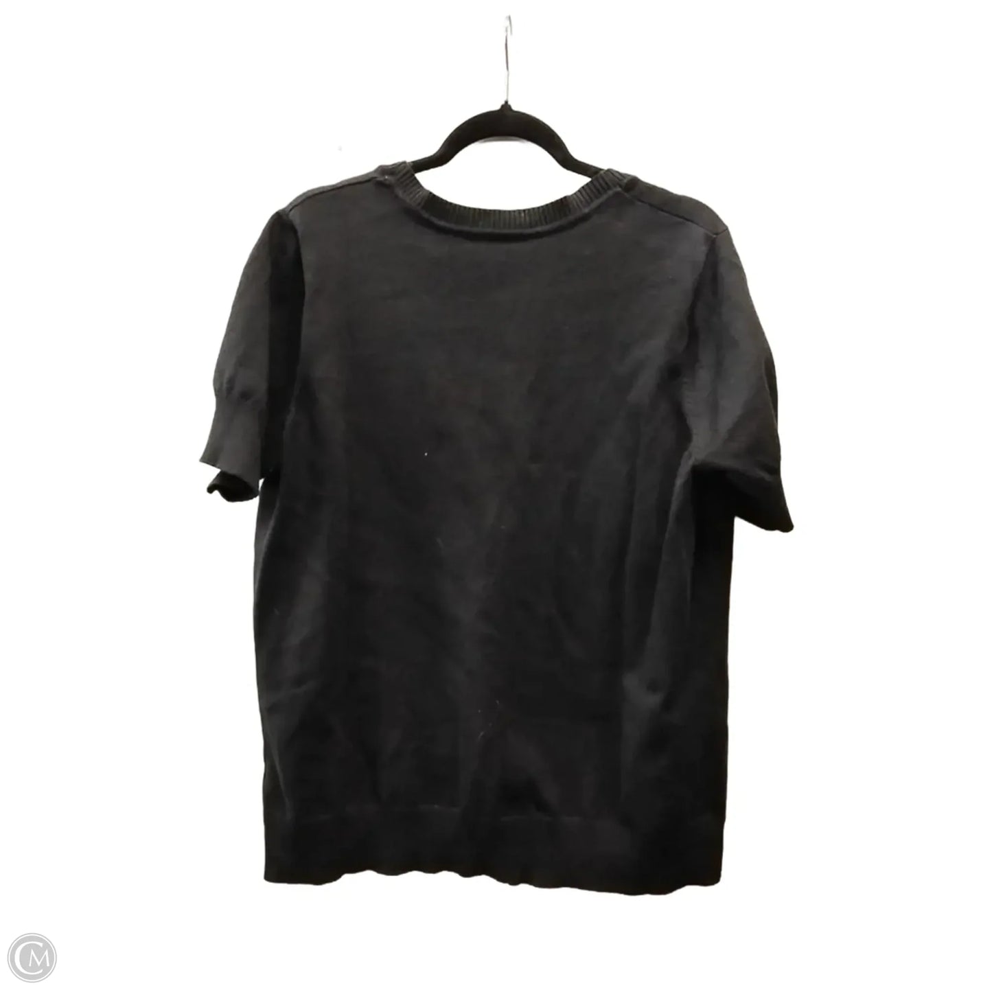 Sweater Short Sleeve By D&co. In Black, Size: Xl