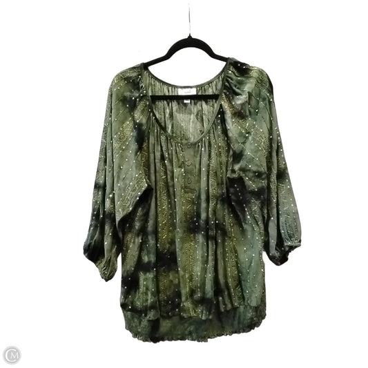 Blouse Long Sleeve By Dressbarn In Green, Size: 2x