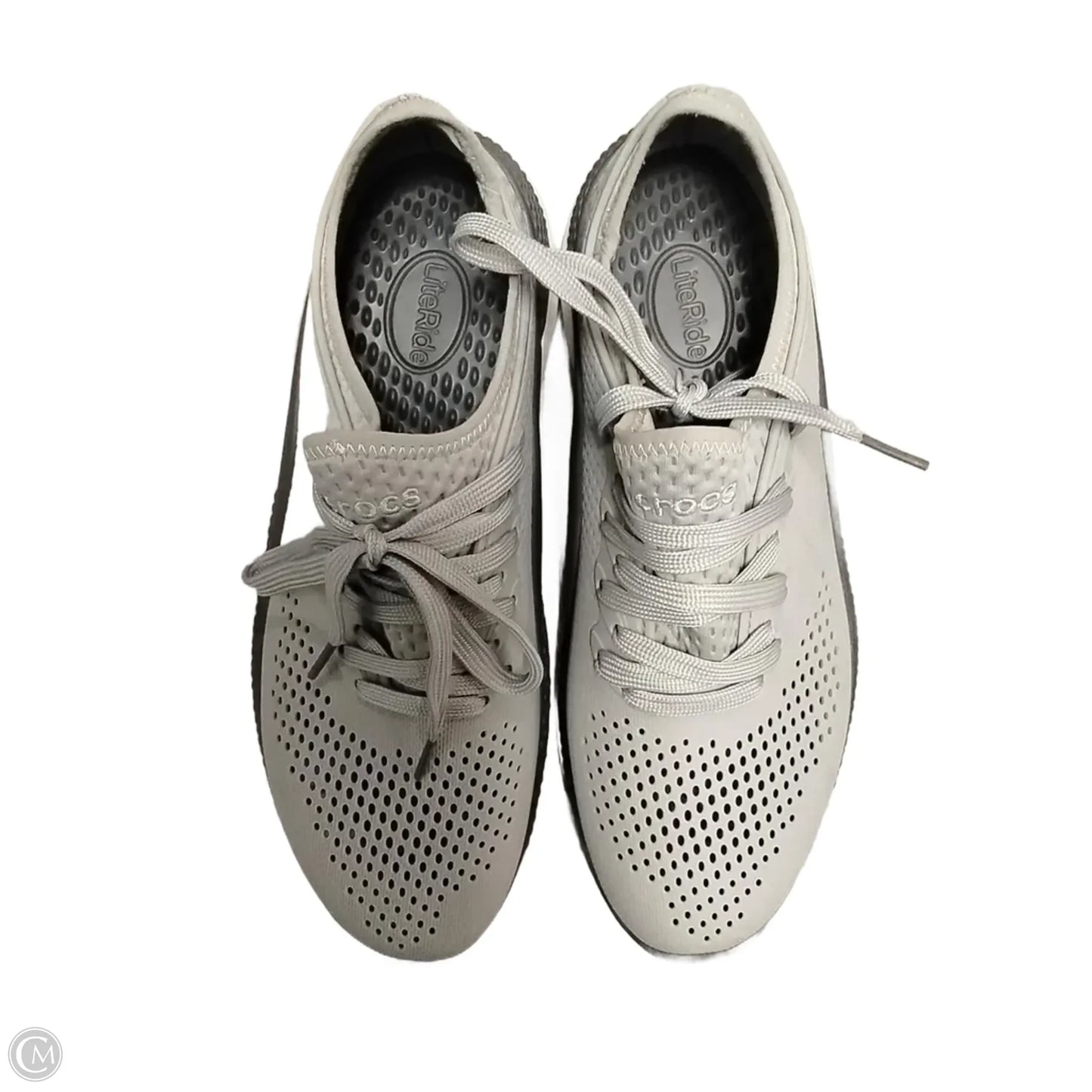 Shoes Sneakers By Crocs In Grey, Size: 8