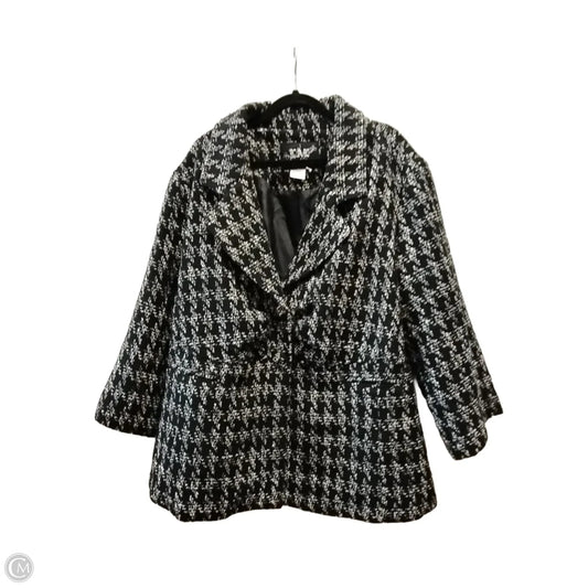 Coat Peacoat By Live A Little In Black & White, Size: 3x