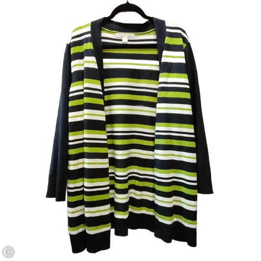 Sweater Cardigan By Emaline In Striped Pattern, Size: 2x
