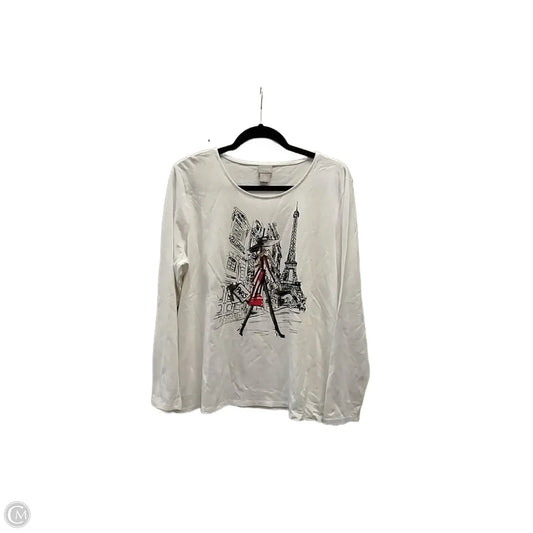 Top Long Sleeve By Chicos In White, Size: 2x