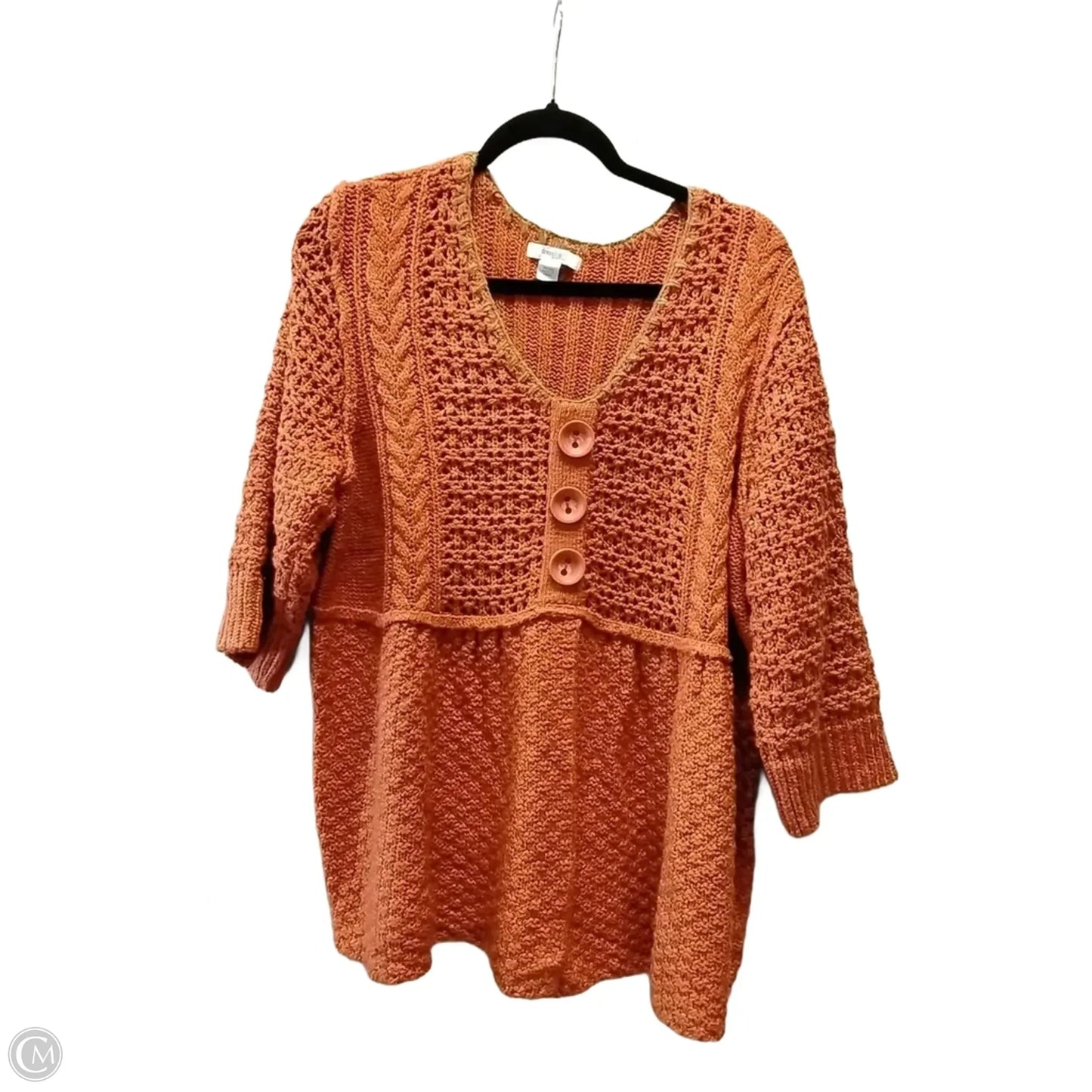 Blouse Long Sleeve By Paraphrase In Black & Grey, Size: 2x