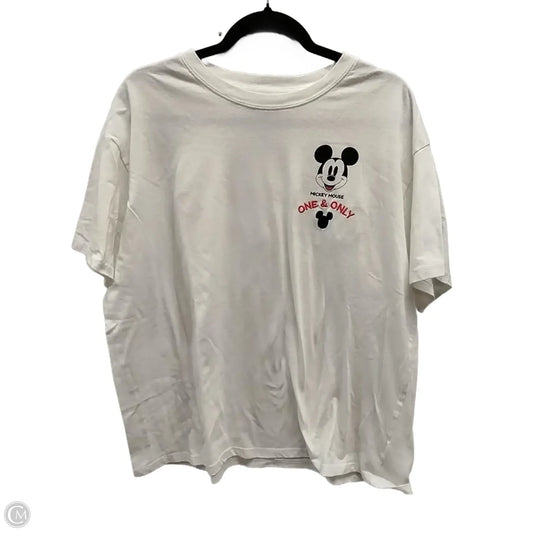 Top Short Sleeve By Disney In White, Size: Xl