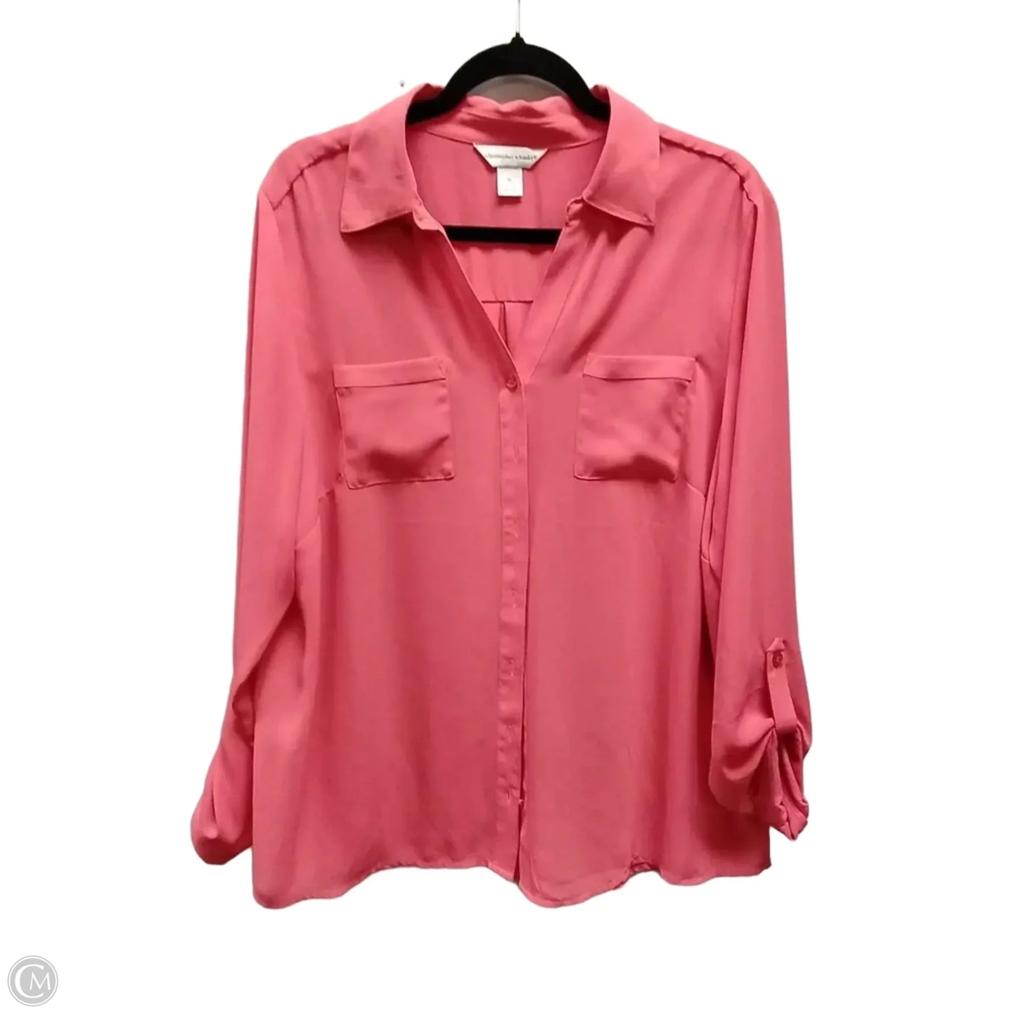 Blouse Long Sleeve By Christopher And Banks In Orange, Size: Xl