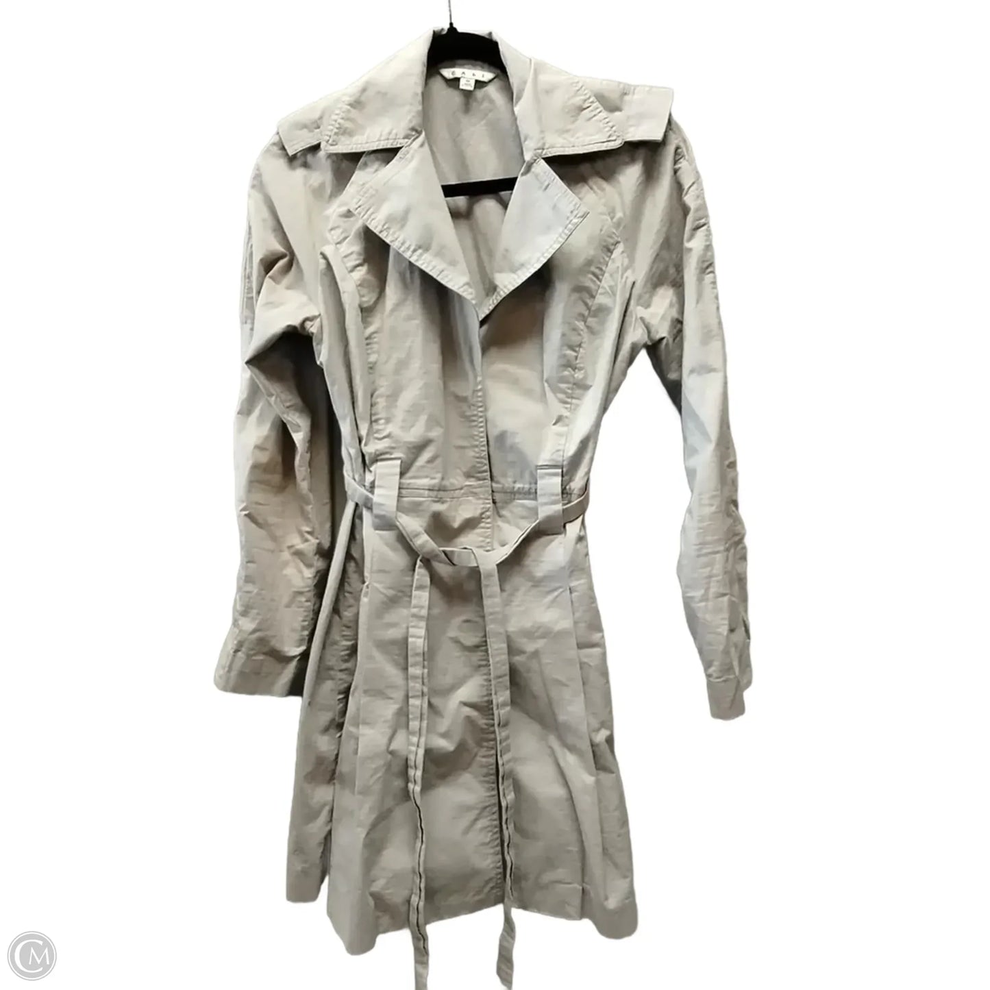 Coat Trench Coat By Cabi In Grey, Size: M